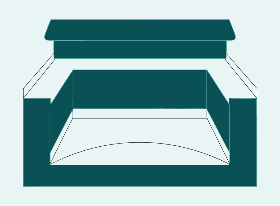 Section diagram of a parapet edge with membrane turned up under the metal coping.